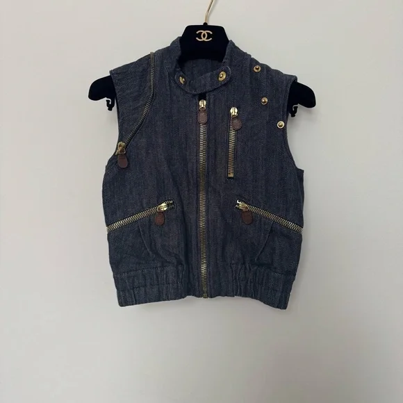 🎁Authentic Marni denim jean jacket convertible vest 38 SX